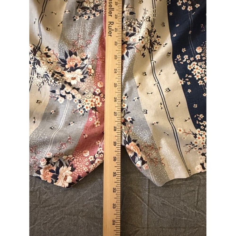 Floral Pinafore Romper Square Neck Sleeveless Boho Mini Multicolor Medium - Picture 7 of 8